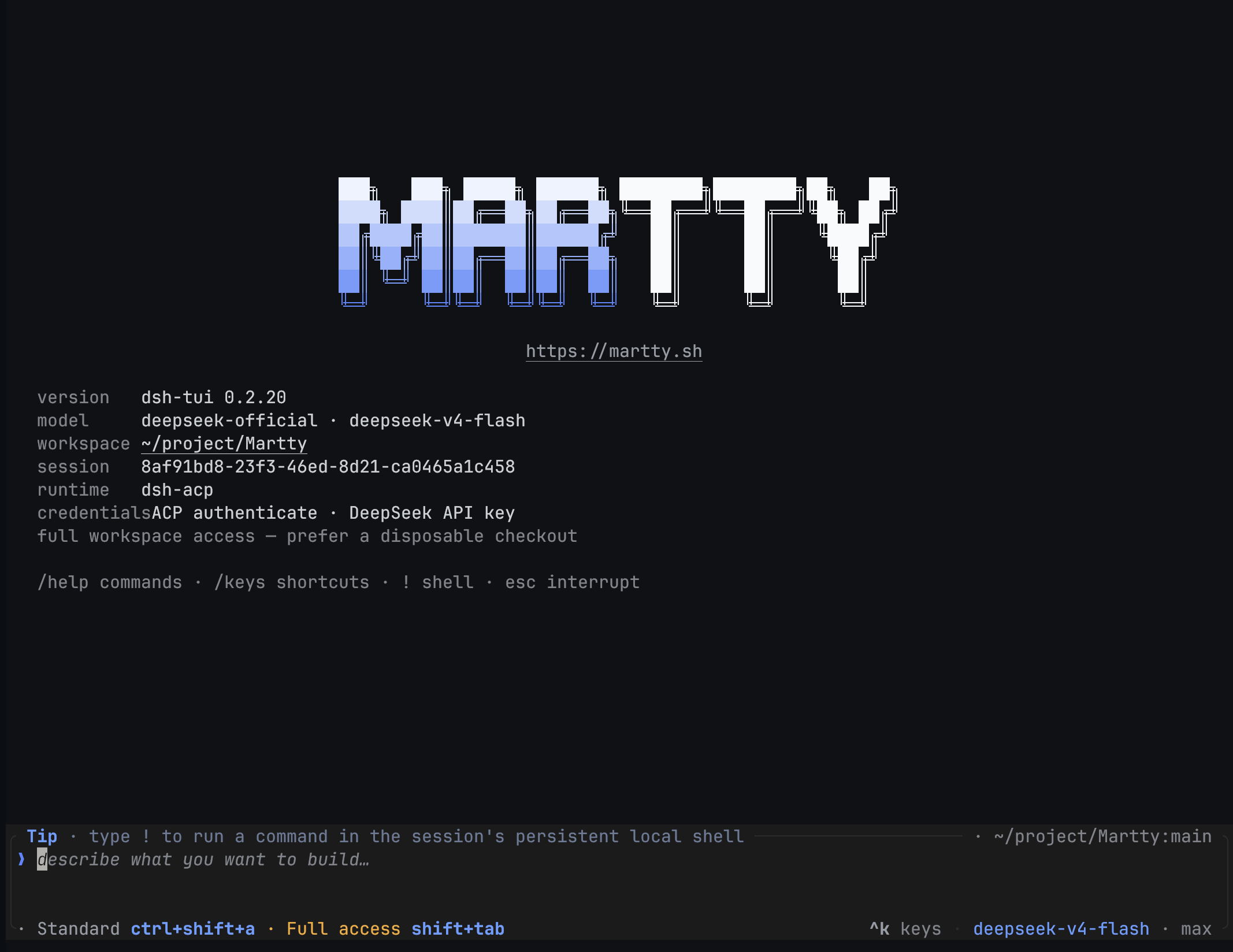Martty 启动界面